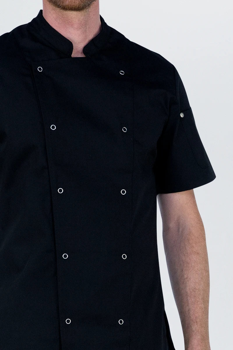Aussie Chef Alex Press Stud Black Jacket - XL