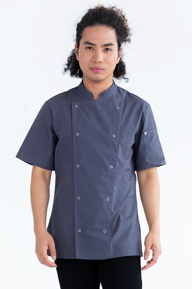 Aussie Chef Alex Press Stud Grey Jacket - XL