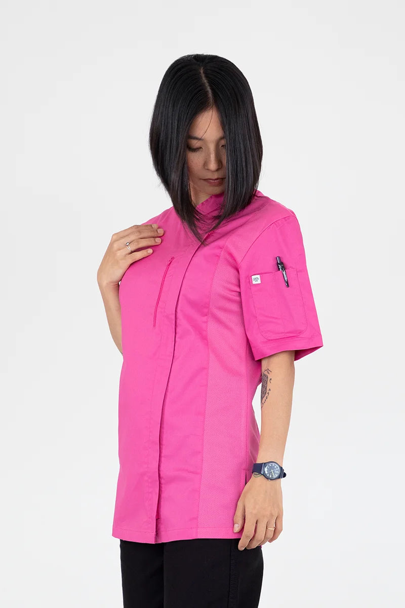 Aussie Chef Alex Zipper Pink Jacket - XL