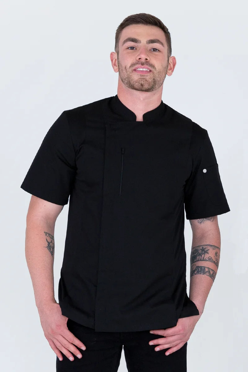 Aussie Chef Alex Zipper Black Jacket - XS