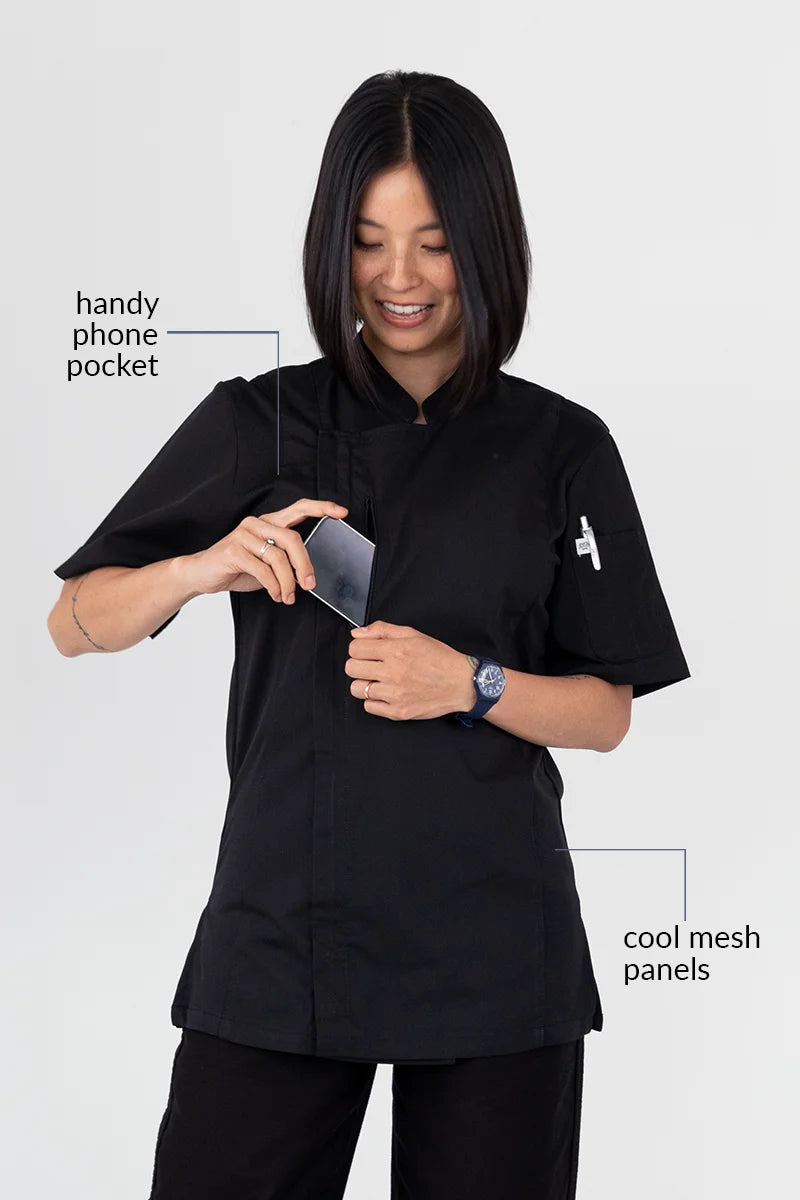 Aussie Chef Alex Zipper Black Jacket - M