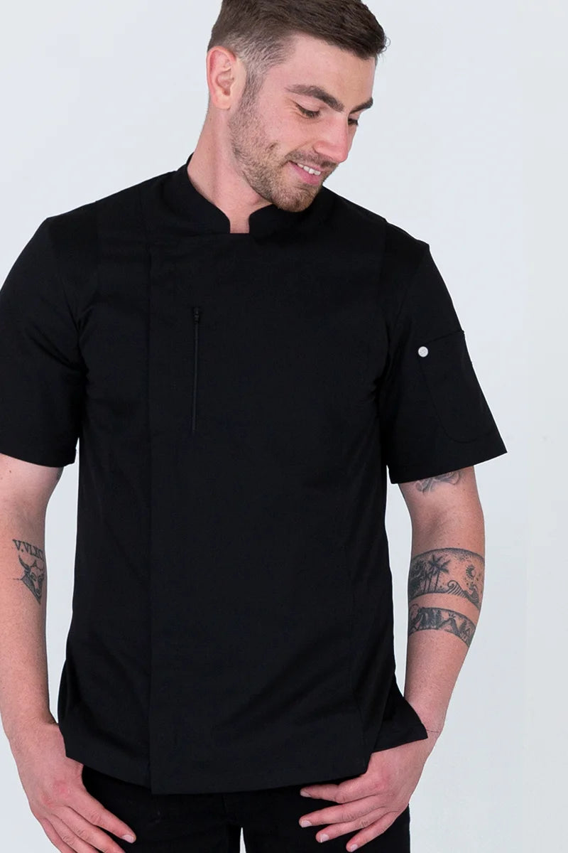Aussie Chef Alex Zipper Black Jacket - XL