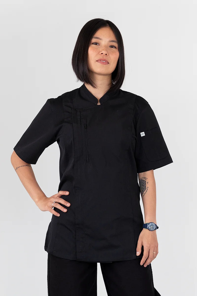 Aussie Chef Alex Zipper Black Jacket - XS