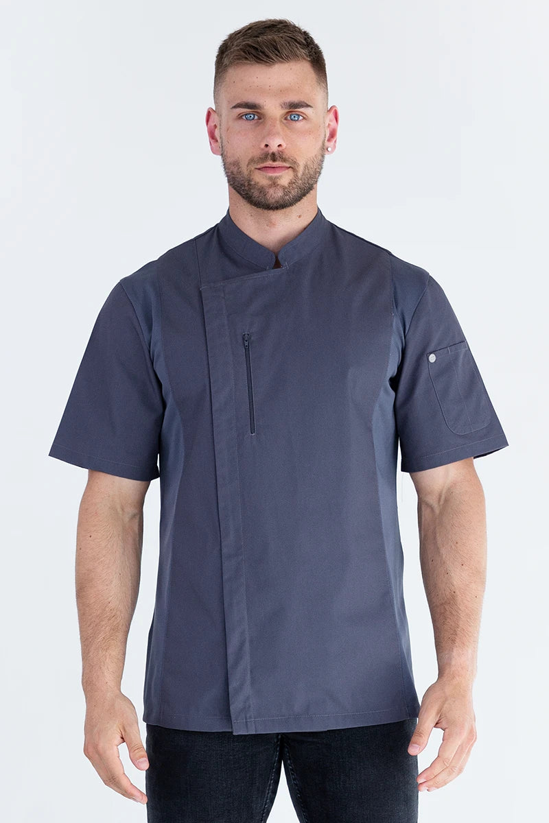 Aussie Chef Alex Zipper Grey Jacket - 2XL