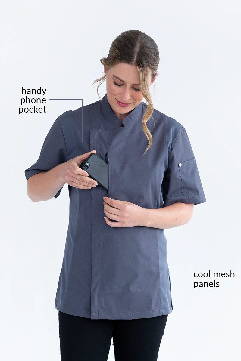 Aussie Chef Alex Zipper Grey Jacket - XS