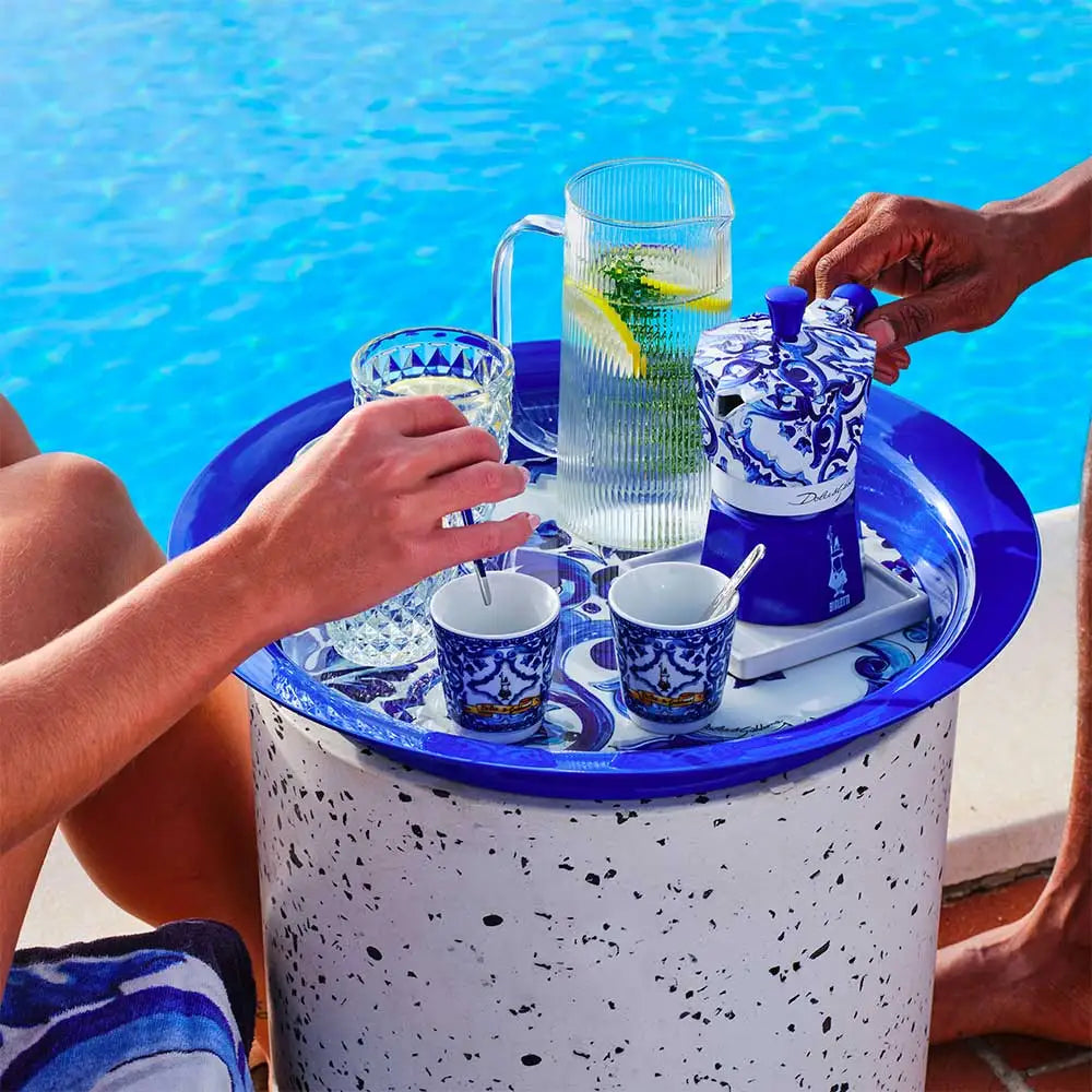 Bialetti x Dolce & Gabbana Blu Mediterraneo Espresso Cup & Stirrer Set - 2 Piece