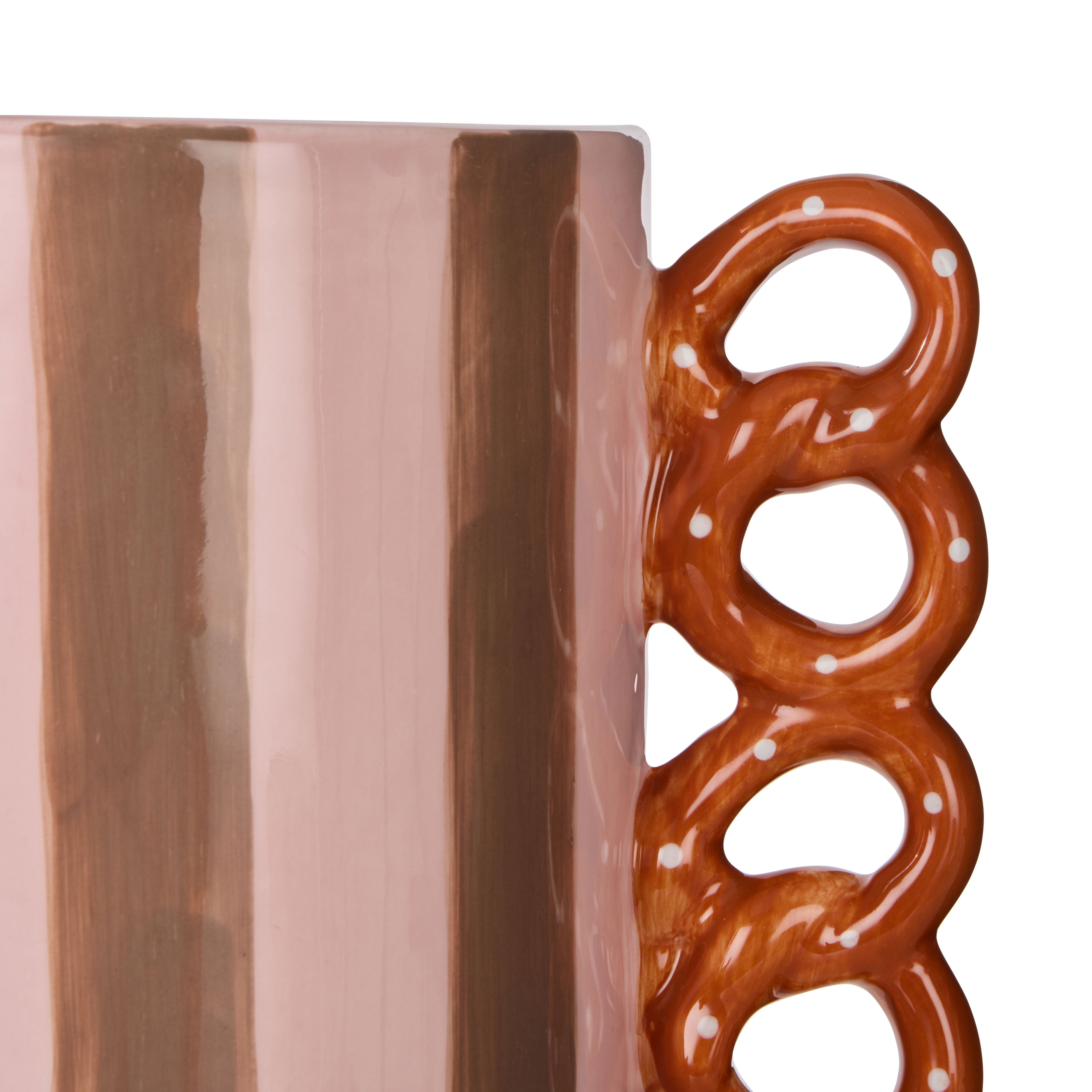 Emporium Pierre Pretzel Vase Pink & Brown