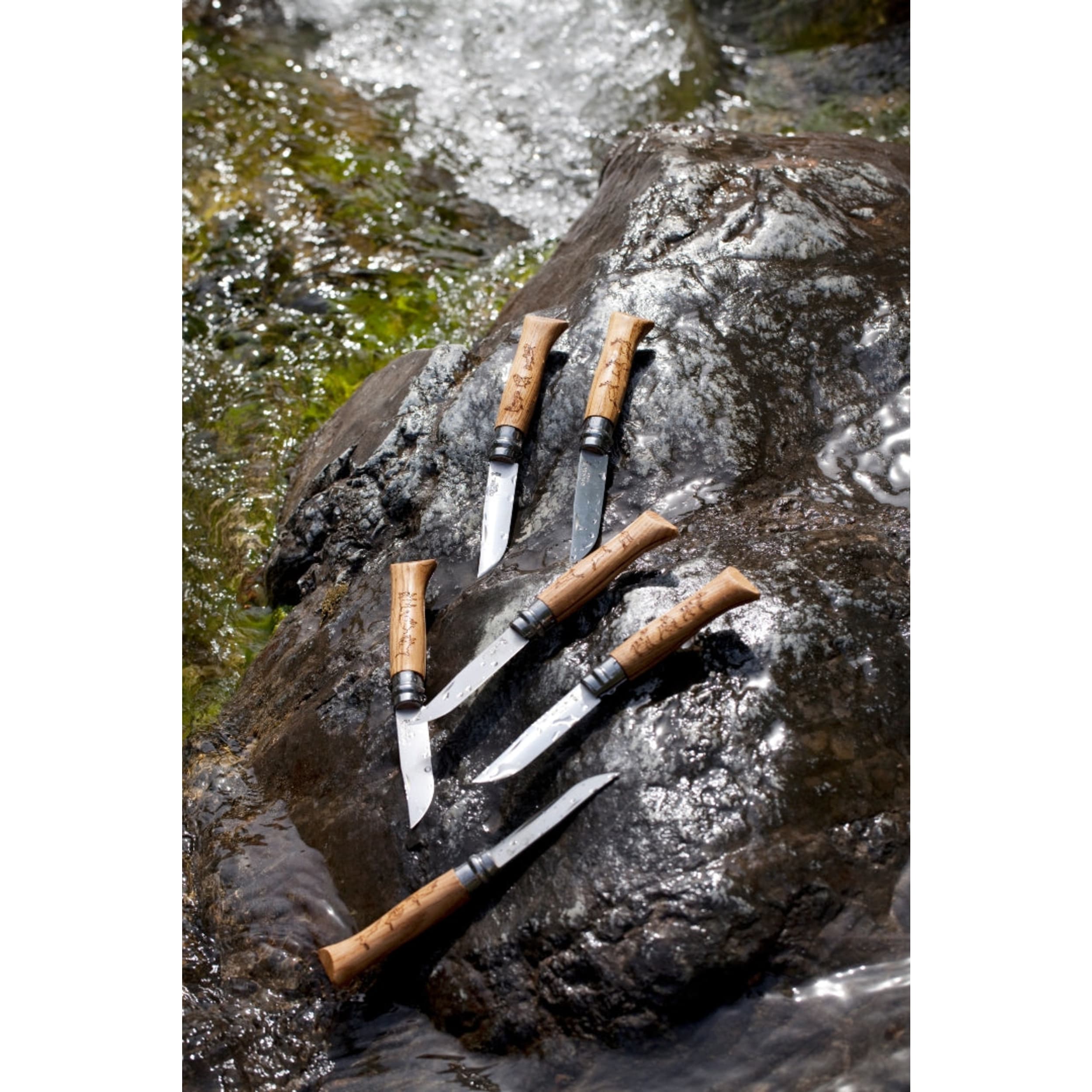 Opinel No.08 Animalia Engraved 6 Piece Box Set Oak