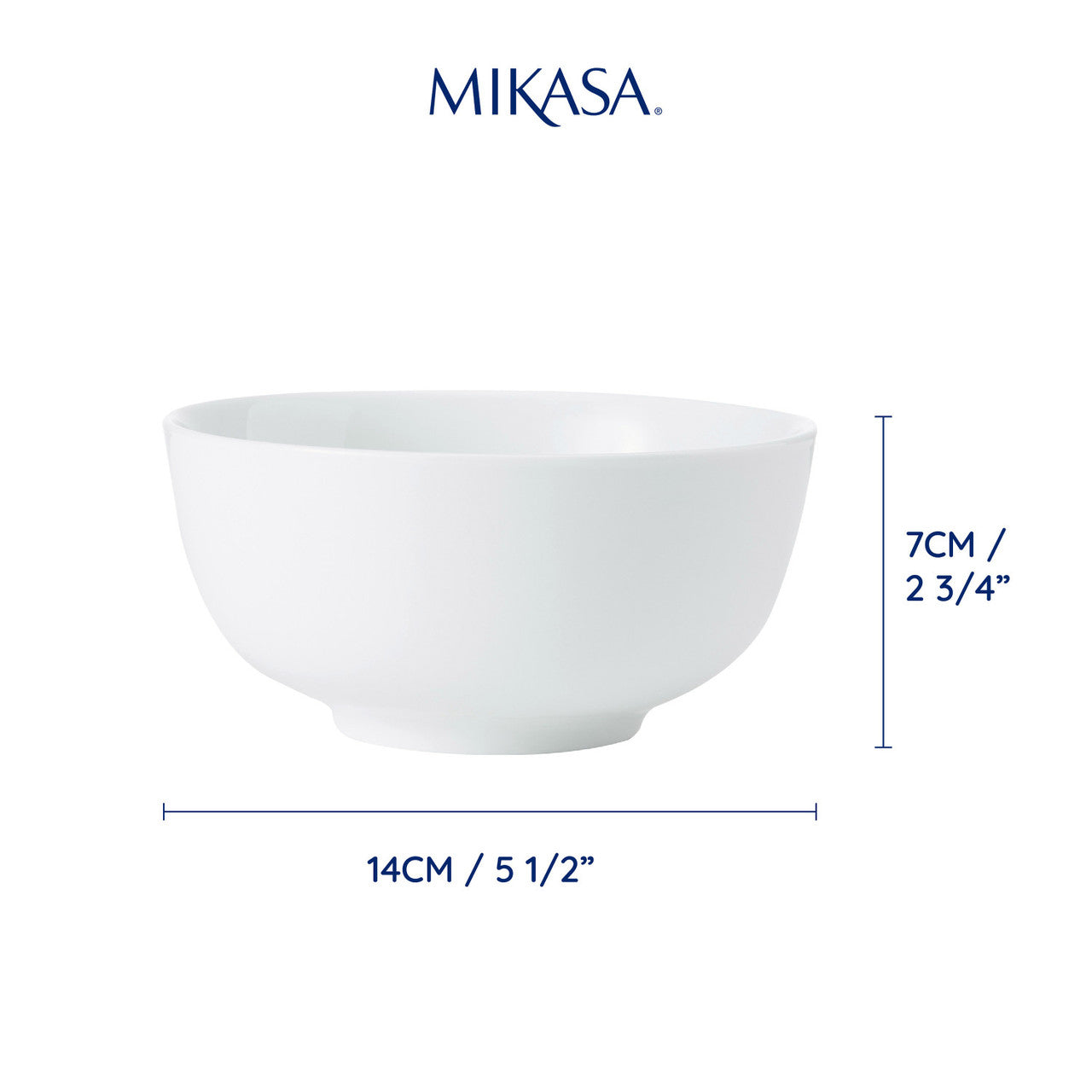 Mikasa Chalk Porcelain Cereal Bowl Set 4 Piece 14cm (White)