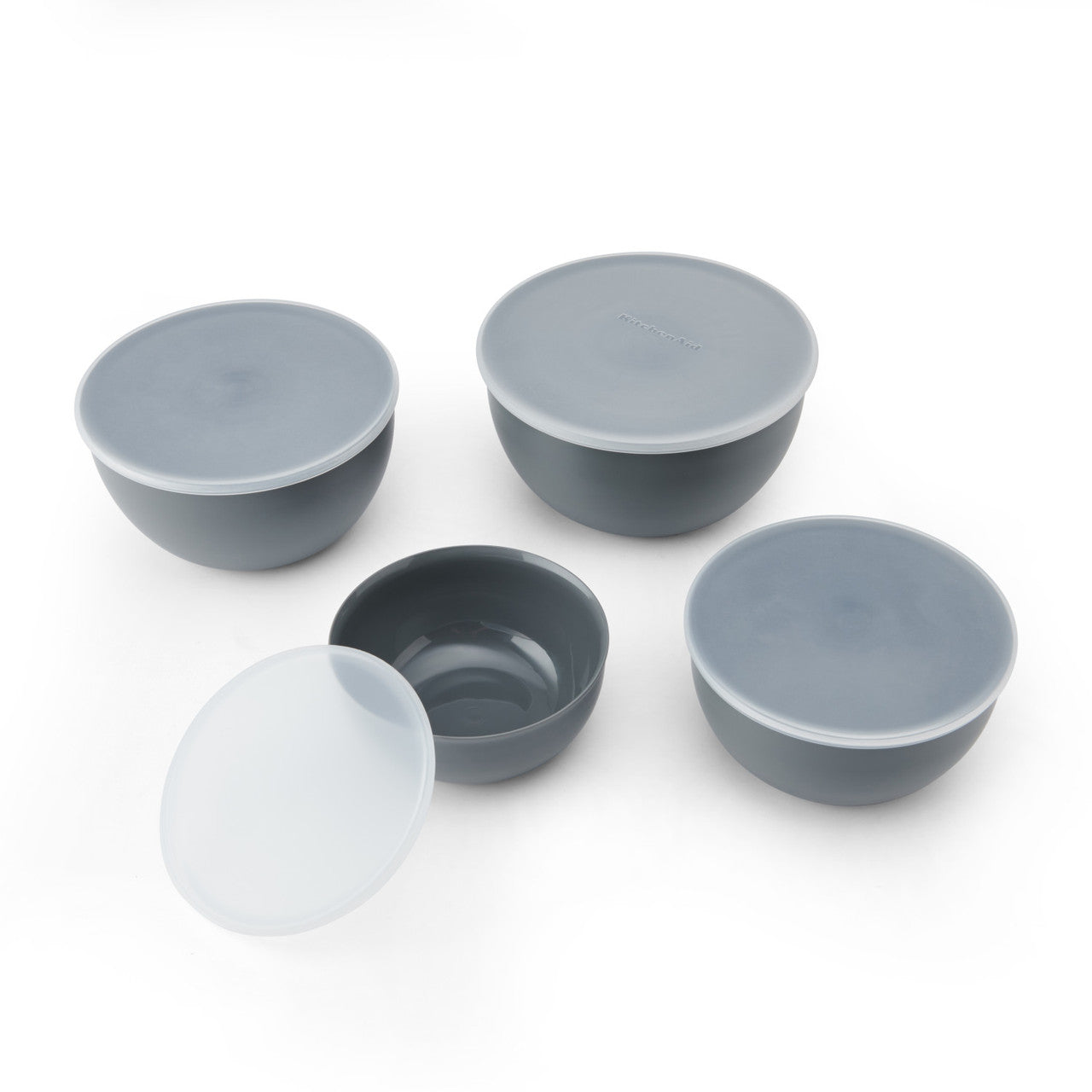 KitchenAid 4 Piece Meal Prep Bowl Set with Lids (Charcoal Grey)