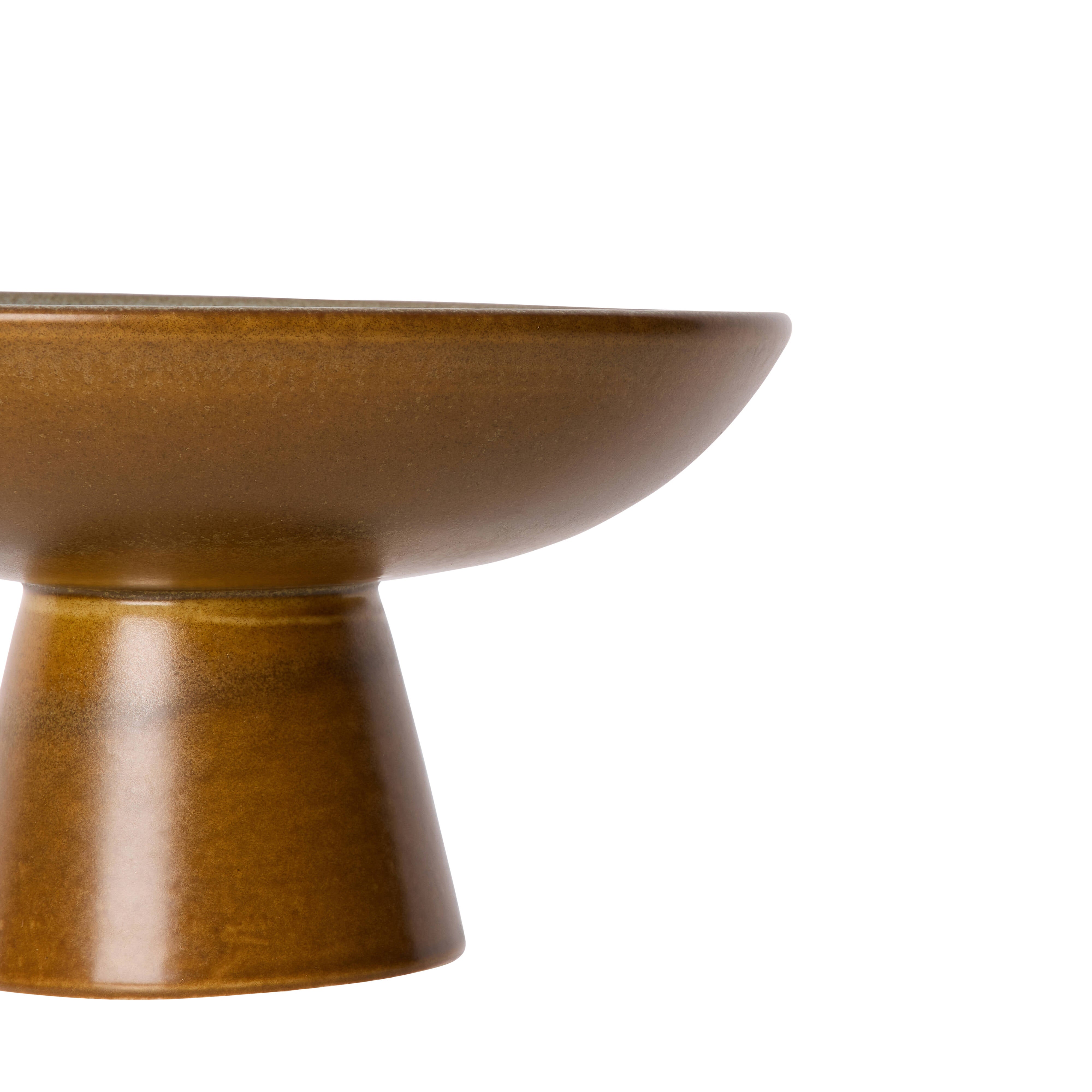 Davis & Waddell Rafe Footed Serving Bowl 15x15x9cm Grey & Brown