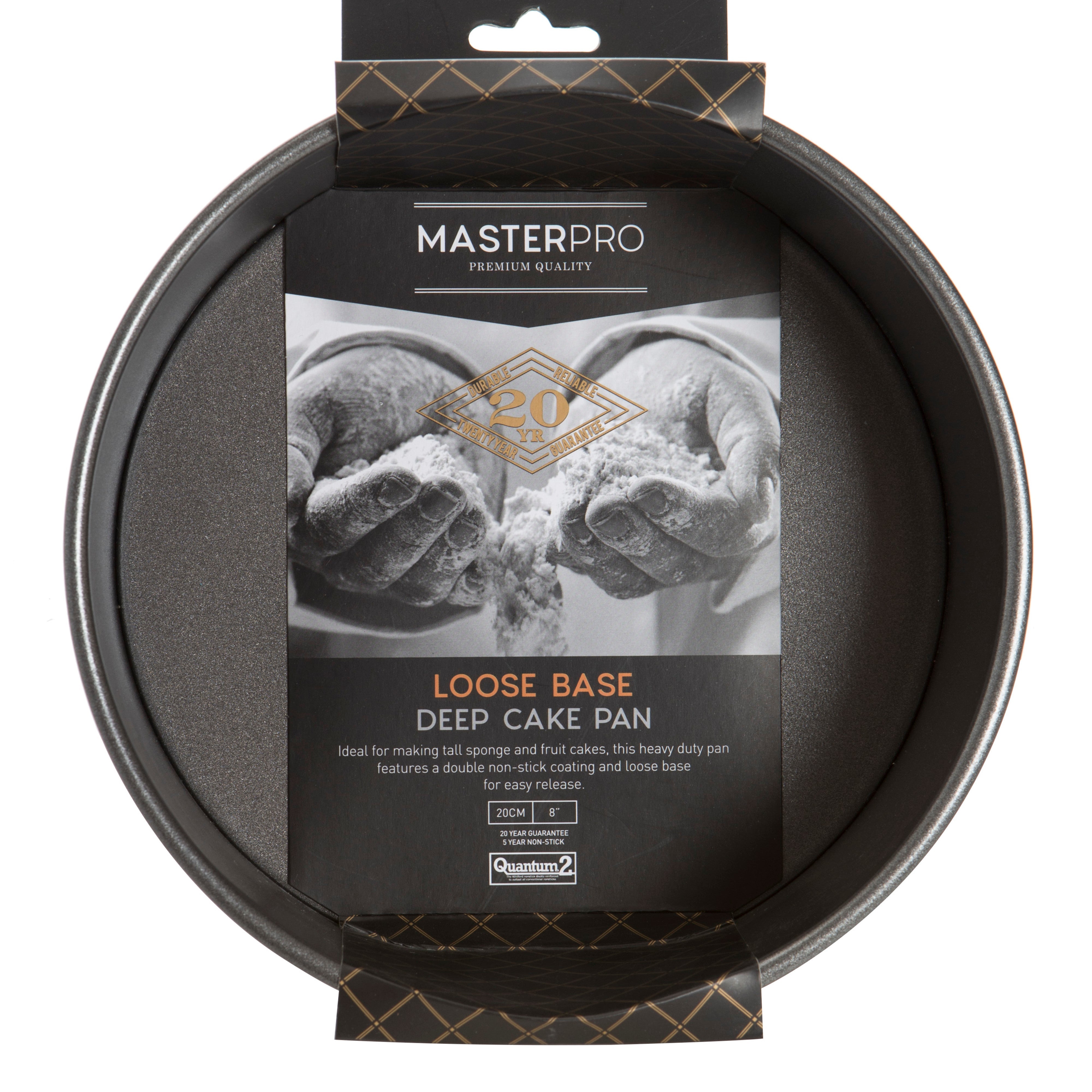 MasterPro Non-Stick Loose Base Round Deep Cake Pan 20cm
