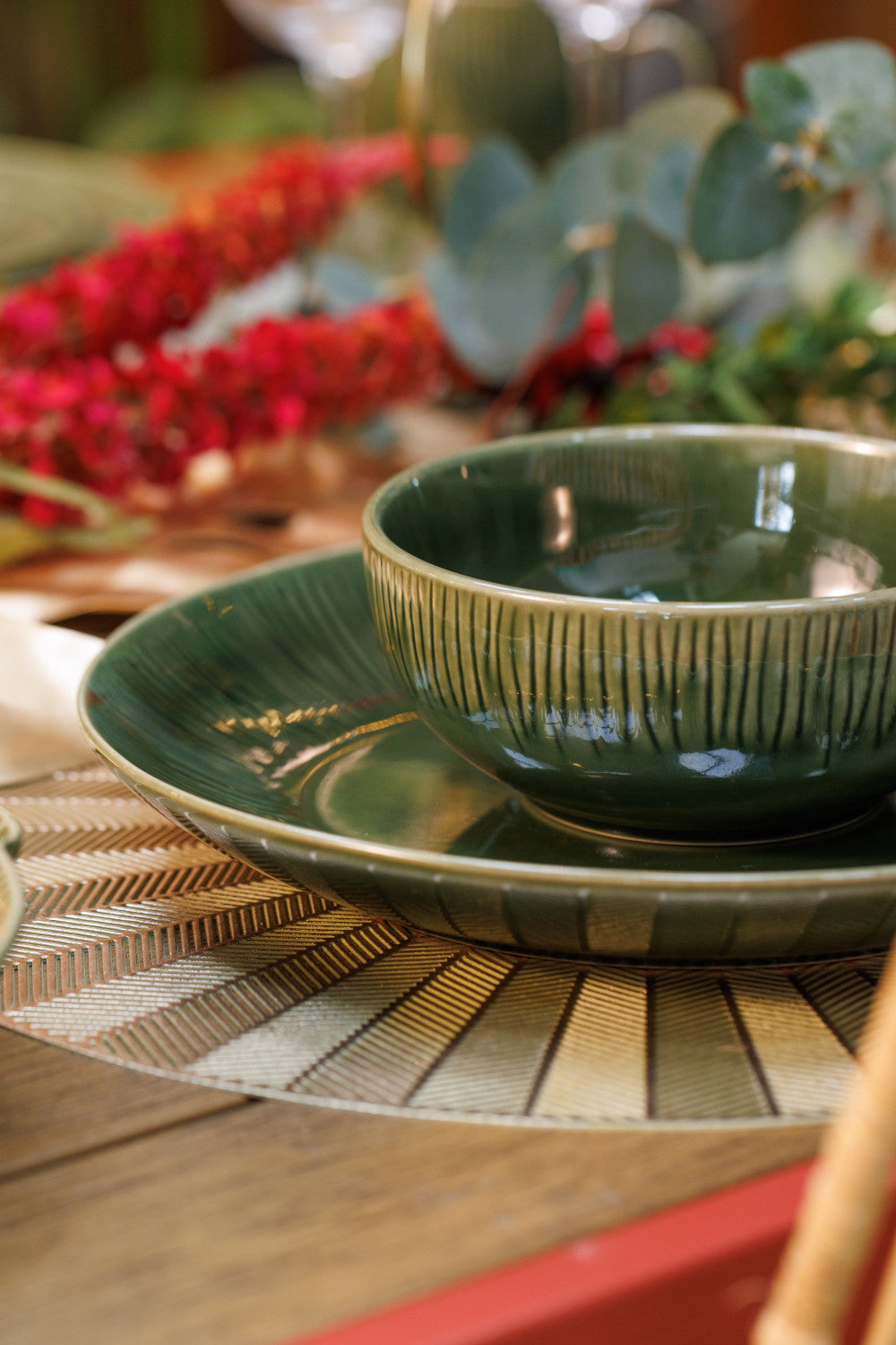 Mikasa Jardin Stoneware Cereal Bowl Set 4 Piece 15cm (Green)