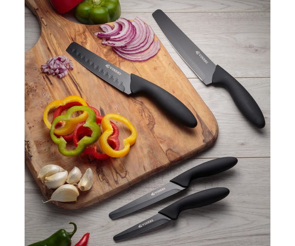 Viners Assure 4 Piece Knife Set - Black