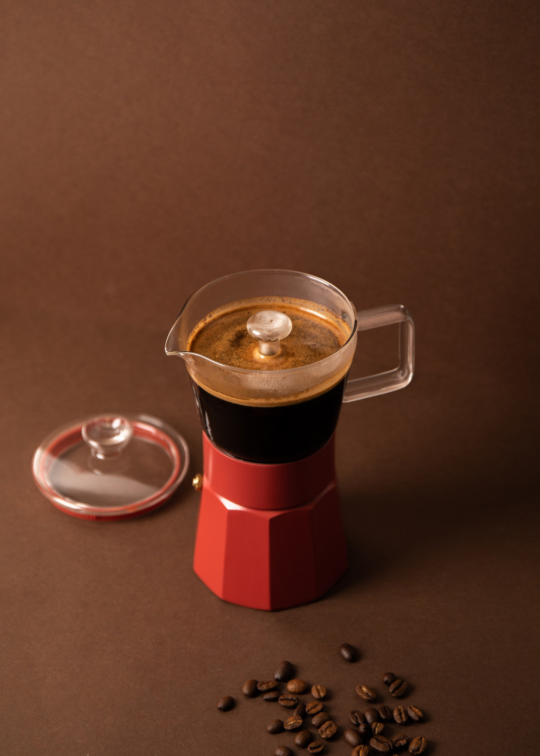 La Cafetière Verona Glass Espresso Maker 6 Cup / 240ml (Red)