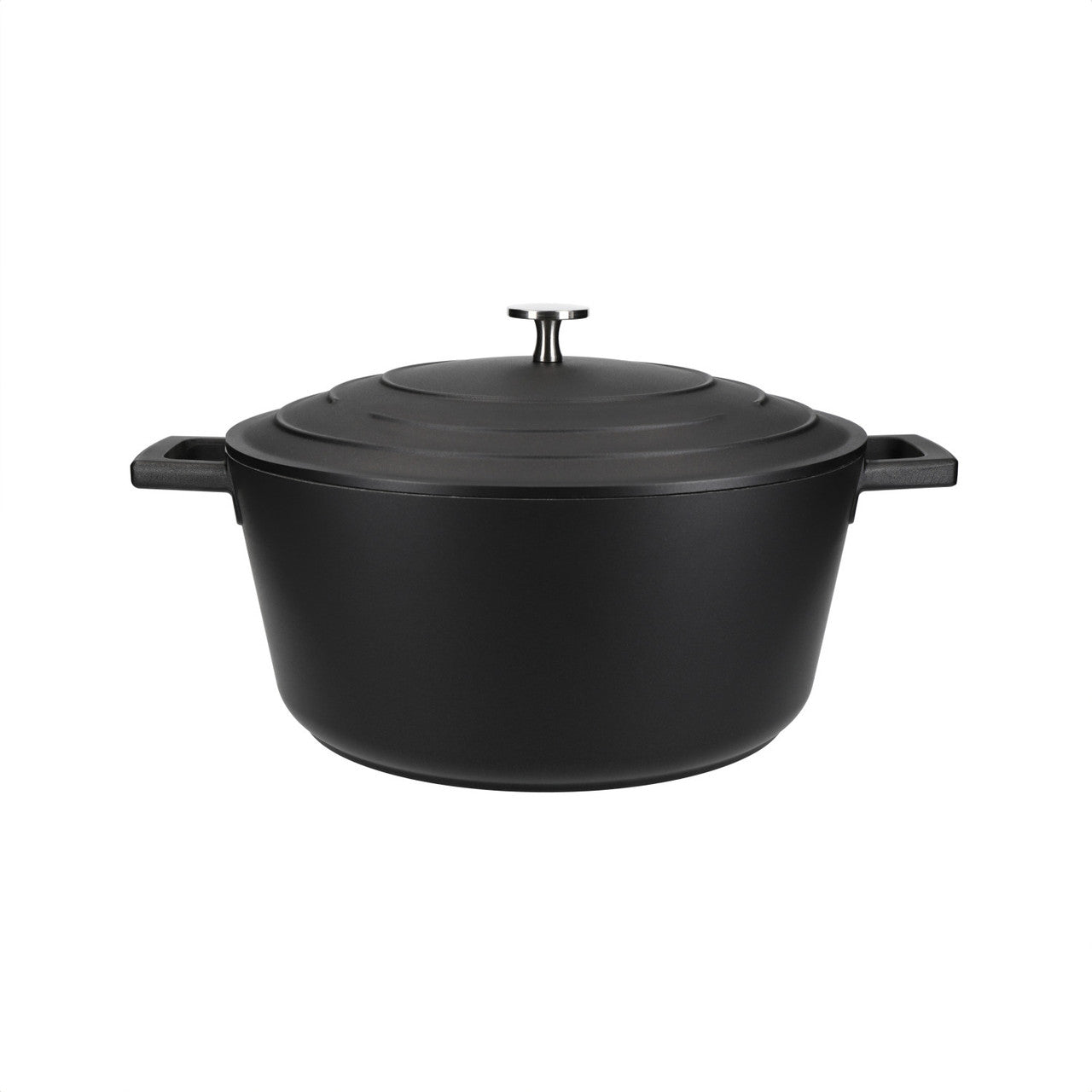 MasterCraft Cast Aluminium Casserole Dish with Lid 28cm / 5L (Black)