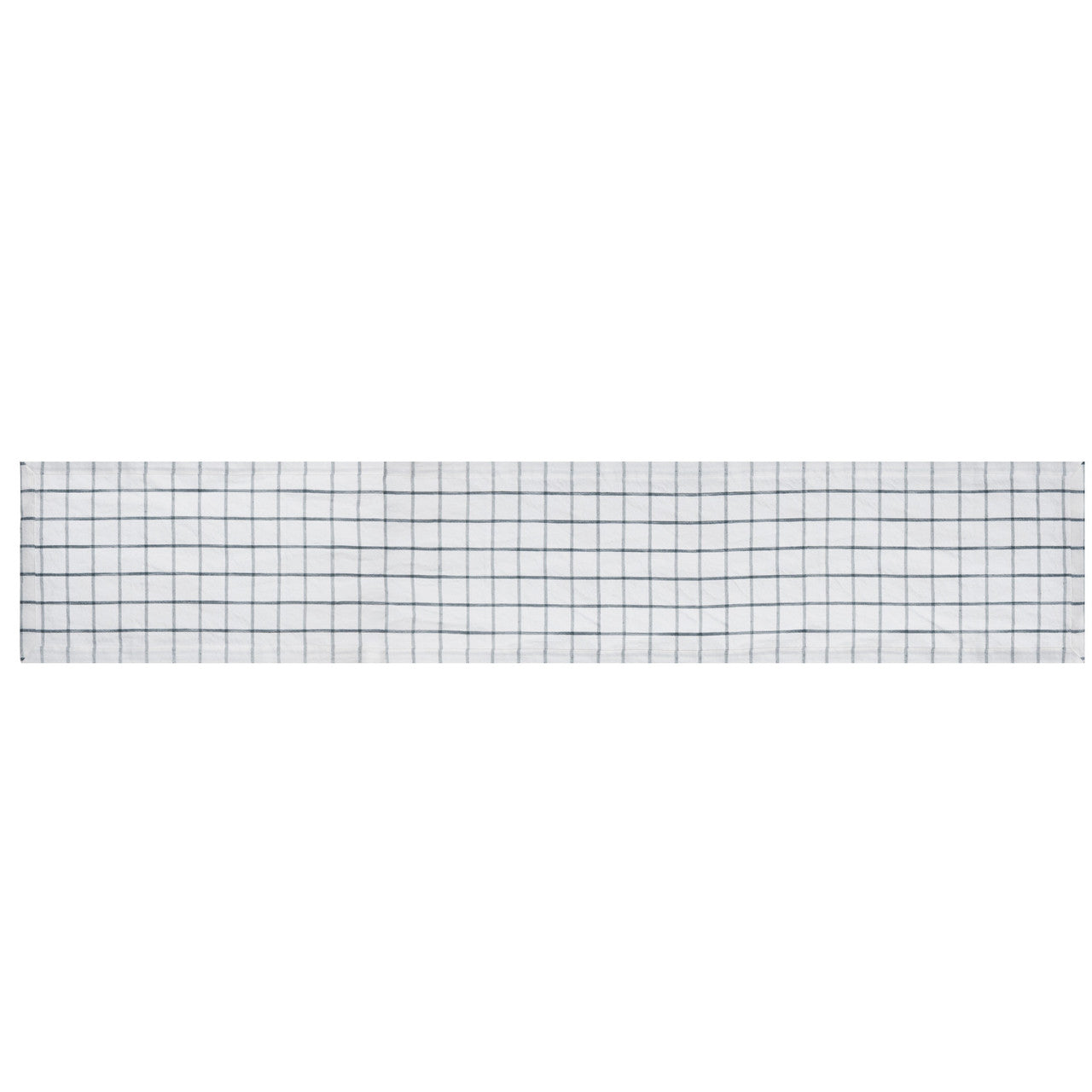 Mikasa Cotton & Linen Blend Check Table Runner 230cm (Grey)