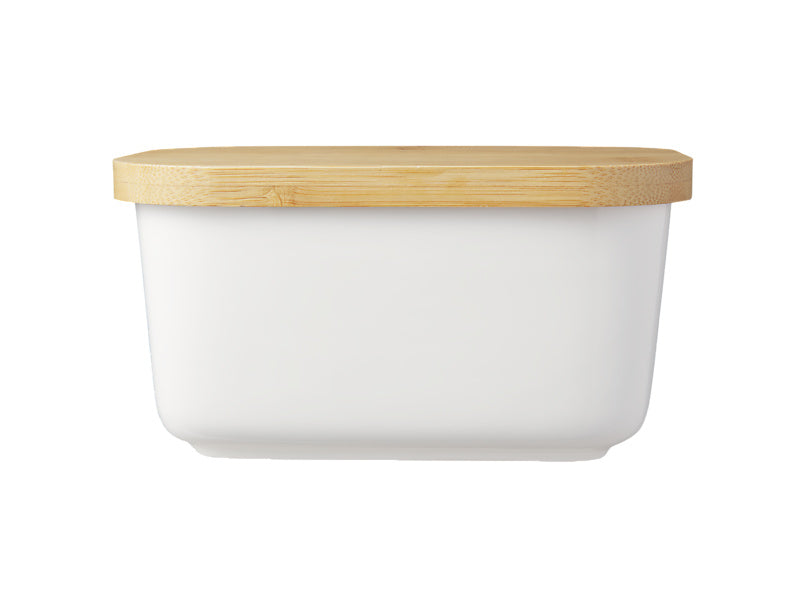 Maxwell & Williams White Basics Butter Dish with Bamboo Lid