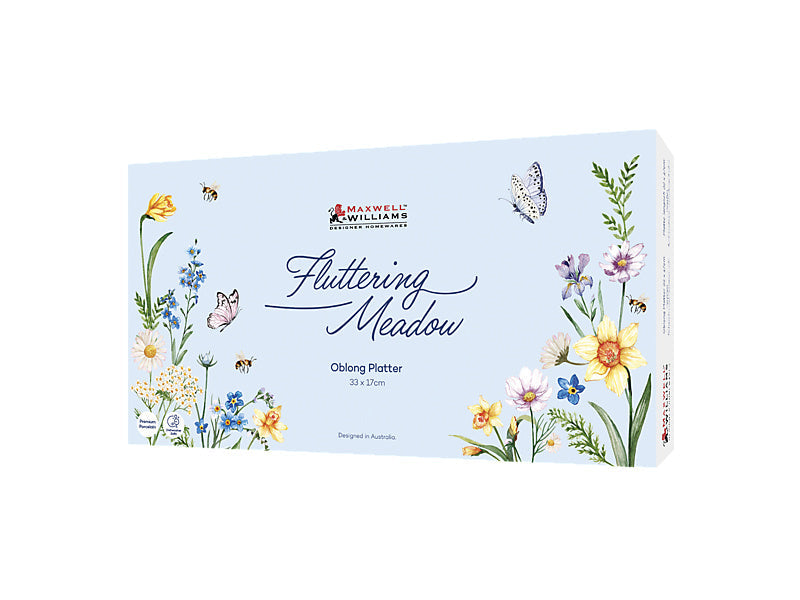Maxwell & Williams Fluttering Meadow Oblong Platter 33 x 17cm