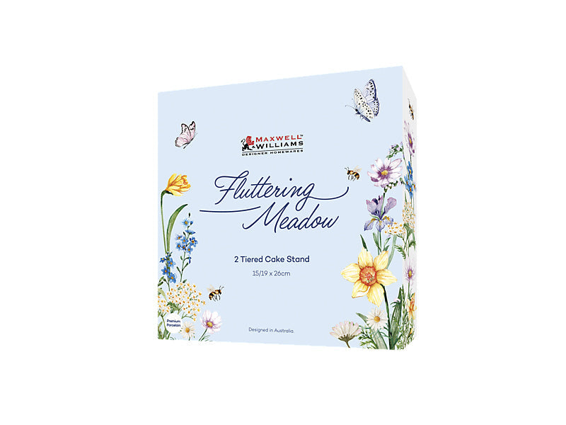Maxwell & Williams Fluttering Meadow 2 Tiered Cake Stand 15 19 x 26cm