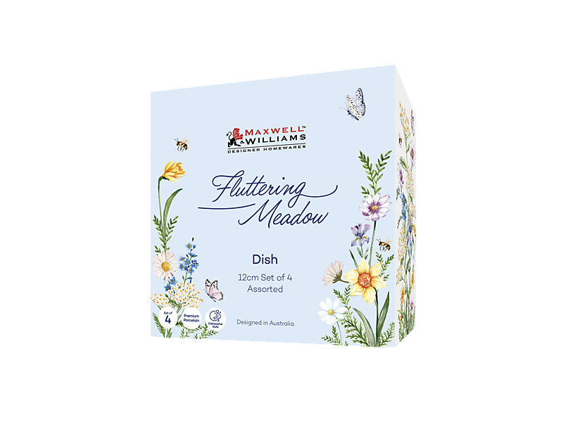 Maxwell & Williams Fluttering Meadow Dish Assorted 12cm 4 Piece