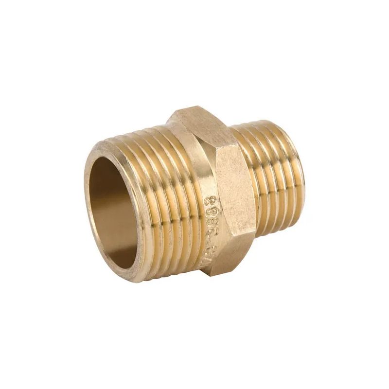 1/4" - 3/8” Hex Nipple - Brass