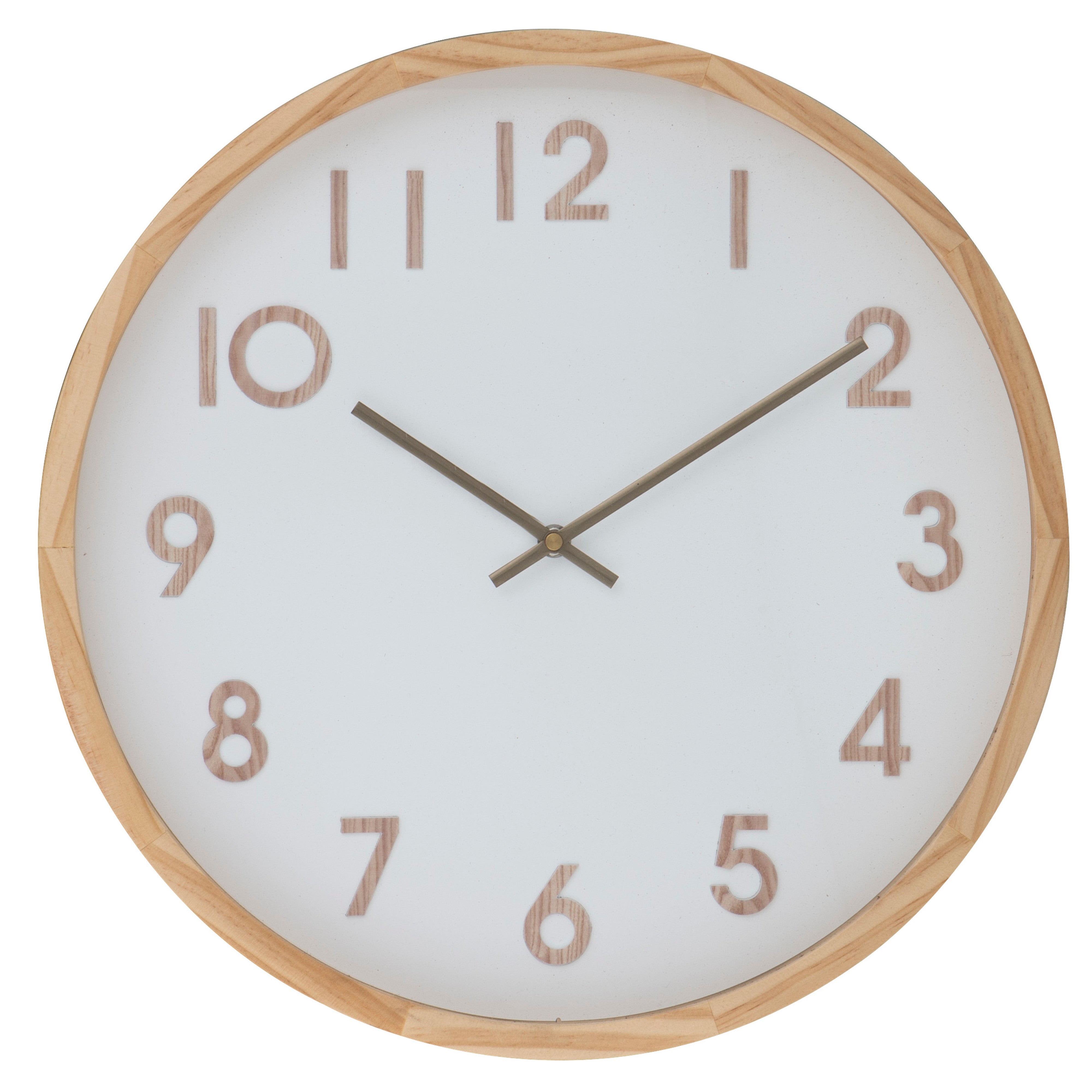 Amalfi Leonard Wall Clock Natural & White 41.5x41.5x5.5cm