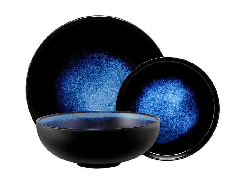 Maxwell & Williams Caviar Midnight Coupe Dinner Set Blue 12 Piece