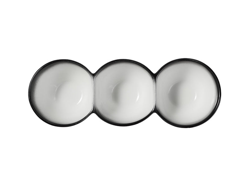 Maxwell & Williams Caviar Granite Divided Serving Bowl Black & White 30 x 6.5cm