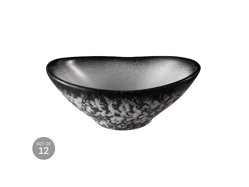 Maxwell & Williams Caviar Granite Oval Sauce Bowl Black & White 11 x 4cm