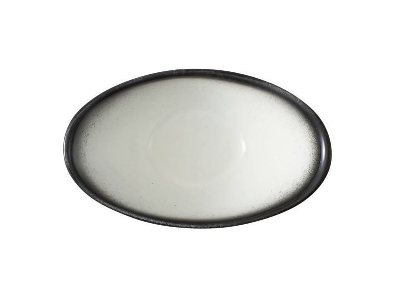Maxwell & Williams Caviar Granite Oval Sauce Bowl Black & White 11 x 4cm