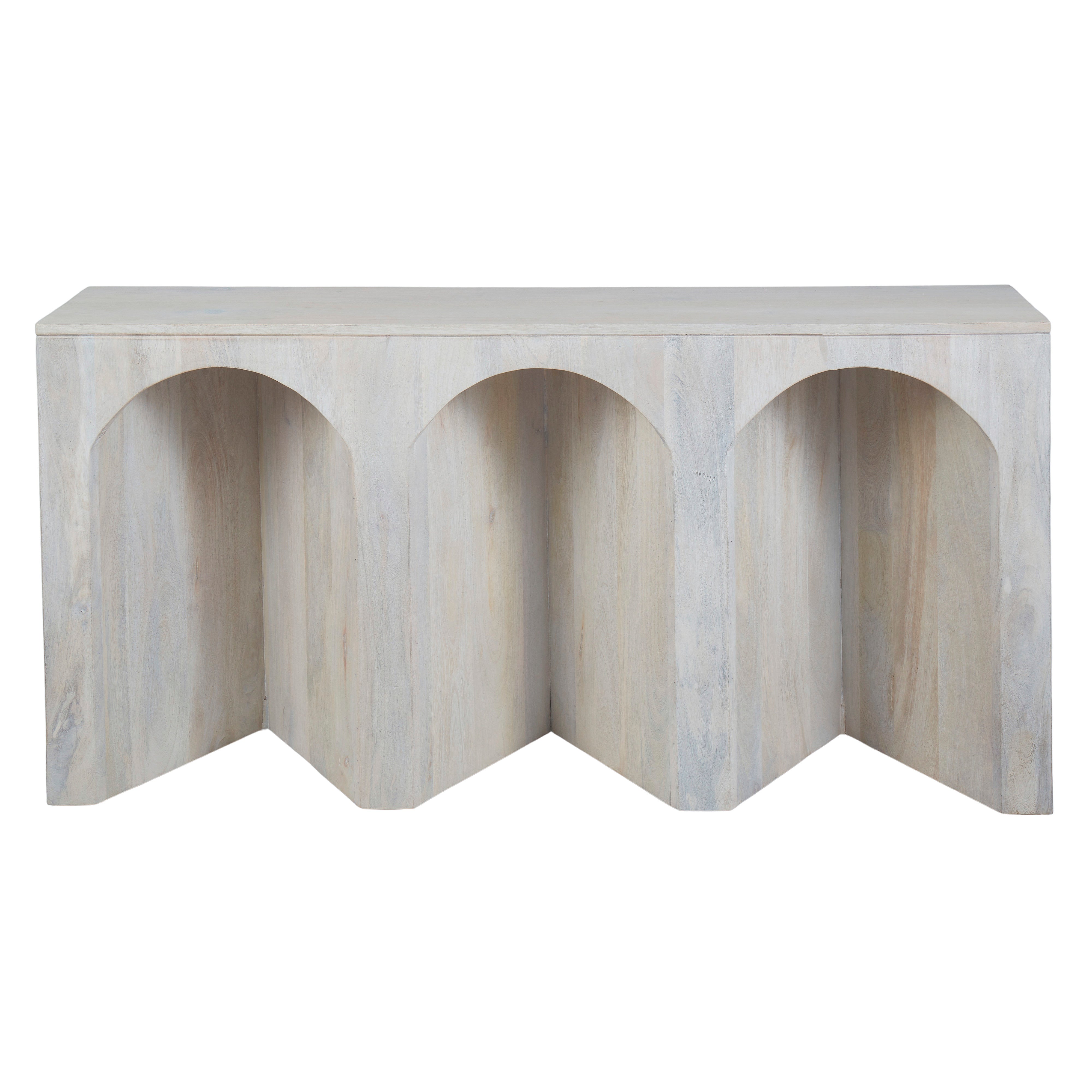Amalfi Arch Wood Console Table White Wash