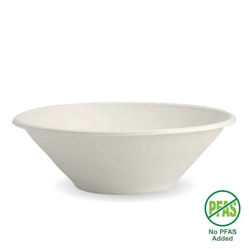 BioPak 940ml / 32oz White Plant Fibre BioBowl