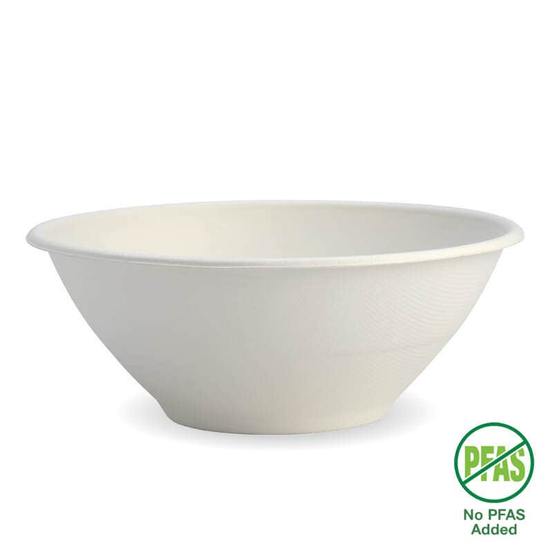 BioPak 1,180ml / 40oz White Plant Fibre BioBowl