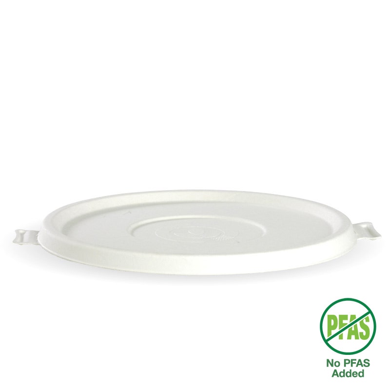 BioPak 800-1,420ml / 24-48oz White Plant Fibre BioBowl Lid
