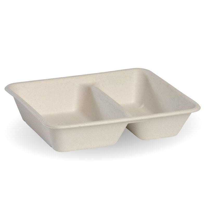 BioPak 2-Compartment Natural Plant Fibre Takeaway Base