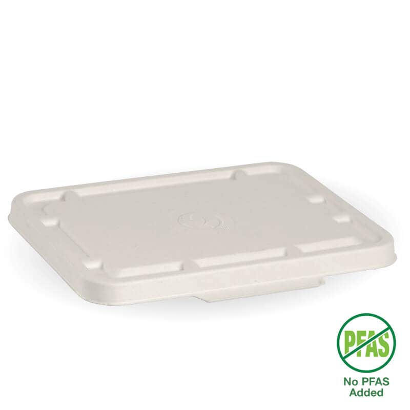 BioPak 2 & 3-Compartment White Plant Fibre Takeaway Lid (PFAS FREE)