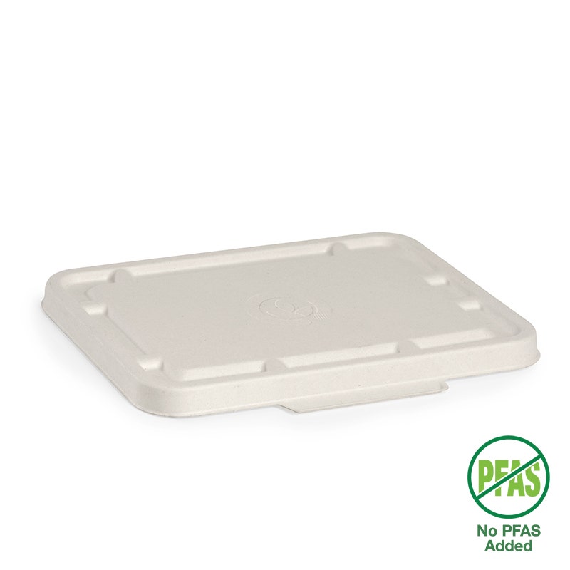 BioPak 2 & 3-Compartment White Plant Fibre Takeaway Lid