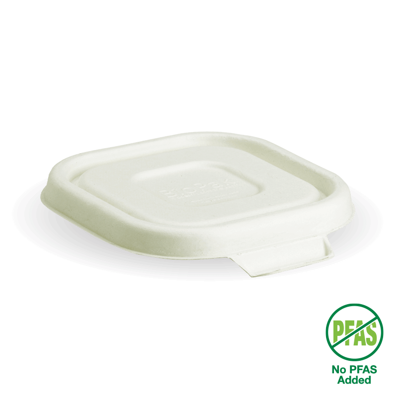 BioPak 280-630ml White Plant Fibre Takeaway Lid