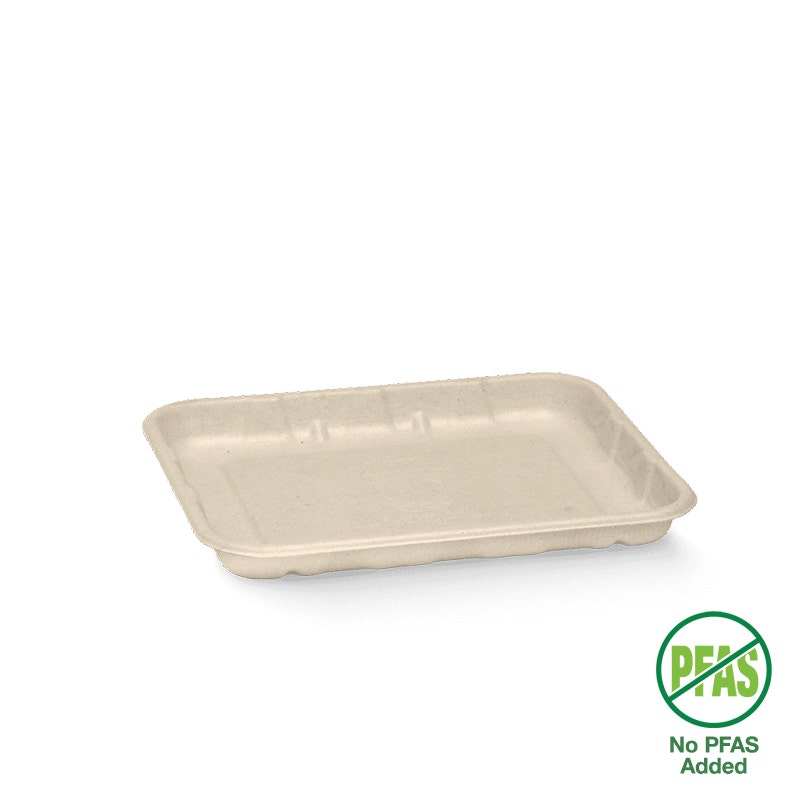 BioPak 16x14x2cm / 6x5" Plant Fibre Produce Tray