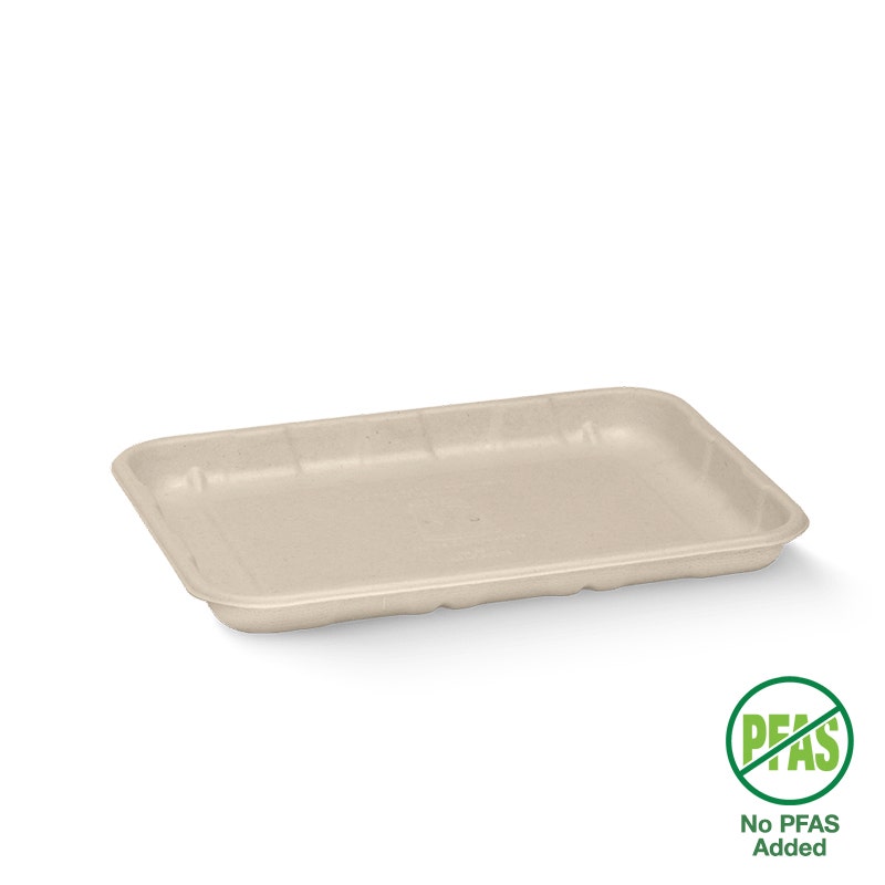 BioPak 19x14x2cm / 7x5" Plant Fibre Produce Tray