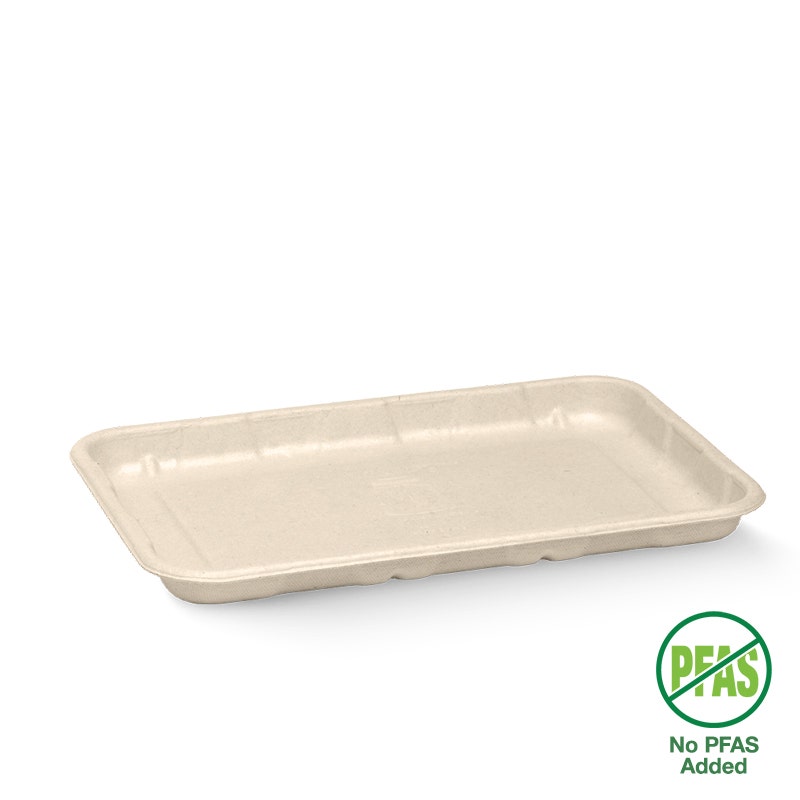 BioPak 21x14x2cm / 8x5" Plant Fibre Produce Tray