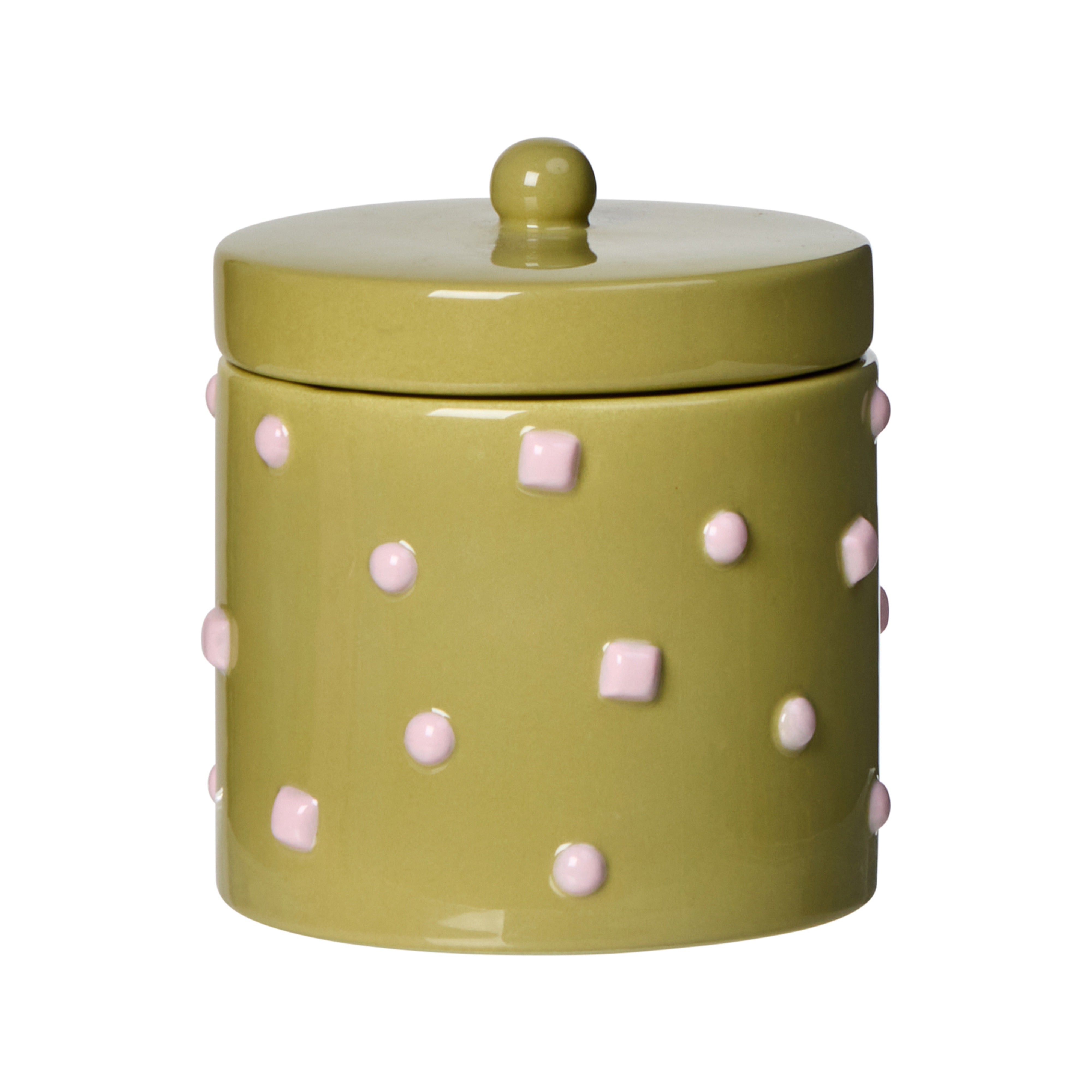 Emporium Bejeweled Canister Green & Pink