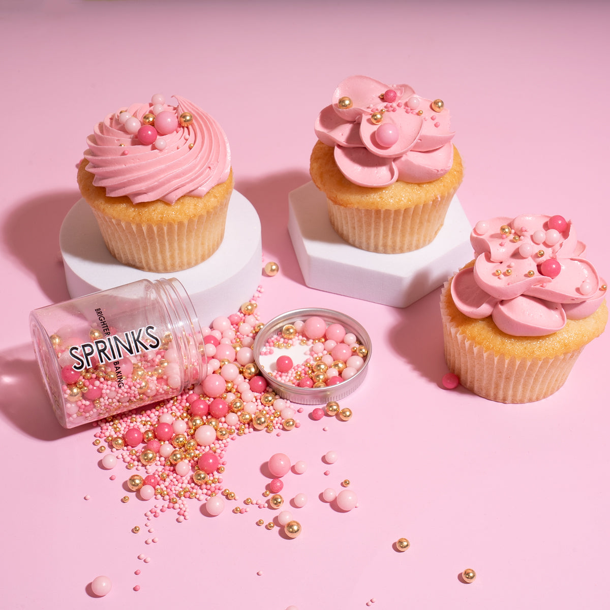 Sprinks Velvet Crunch Sprinkles Pink 70g