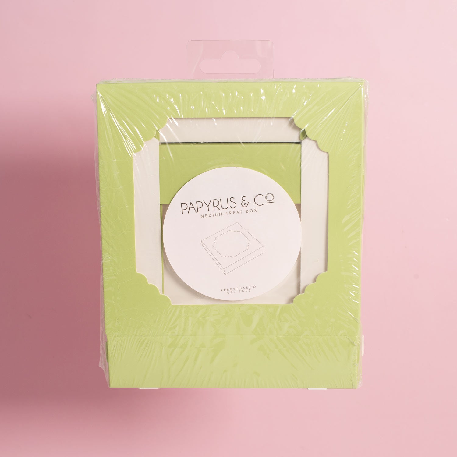 Papyrus Scalloped Medium Treat Box Pastel Green 5 Pack