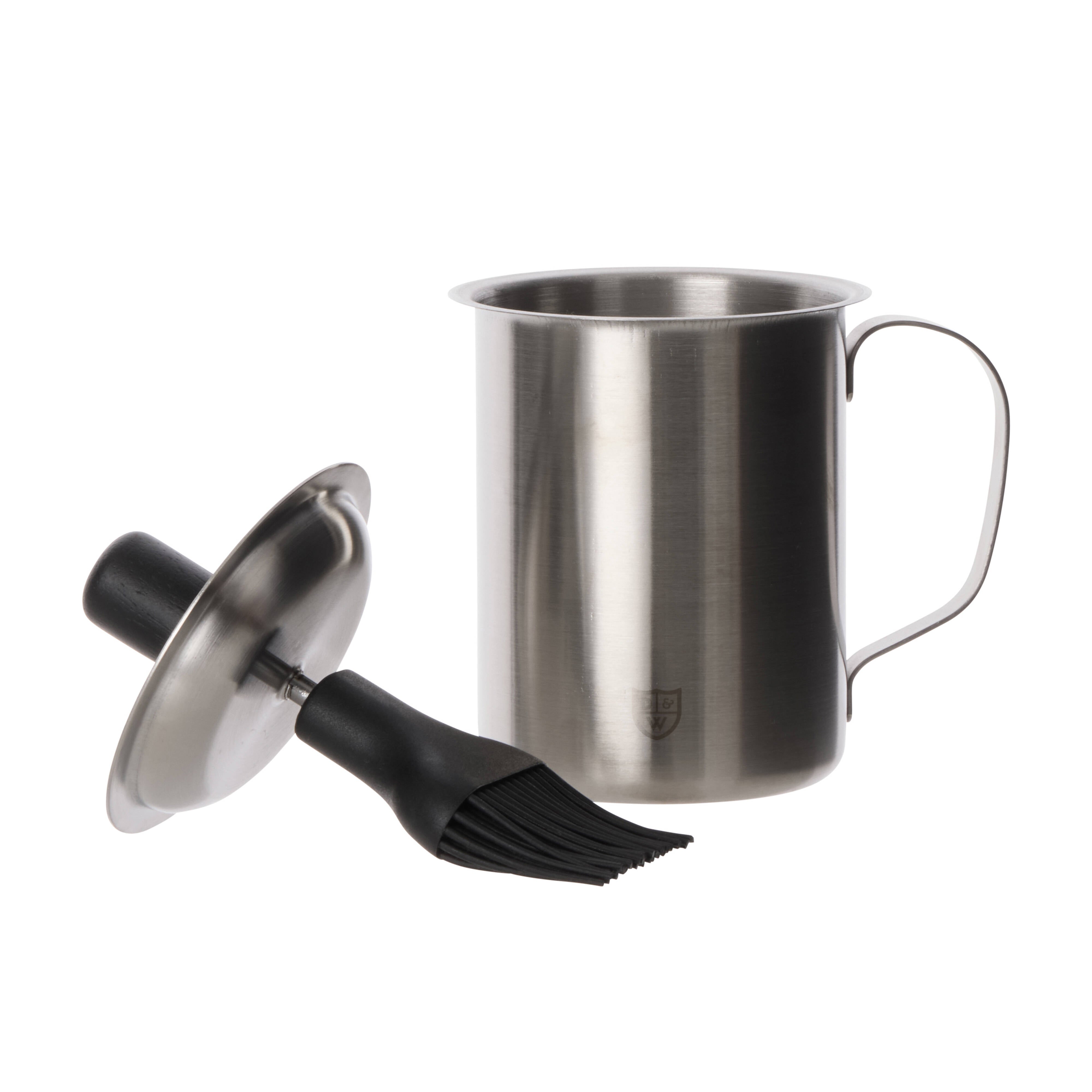 Davis & Waddell Ryder Basting Pot & Brush Set Chrome & Black
