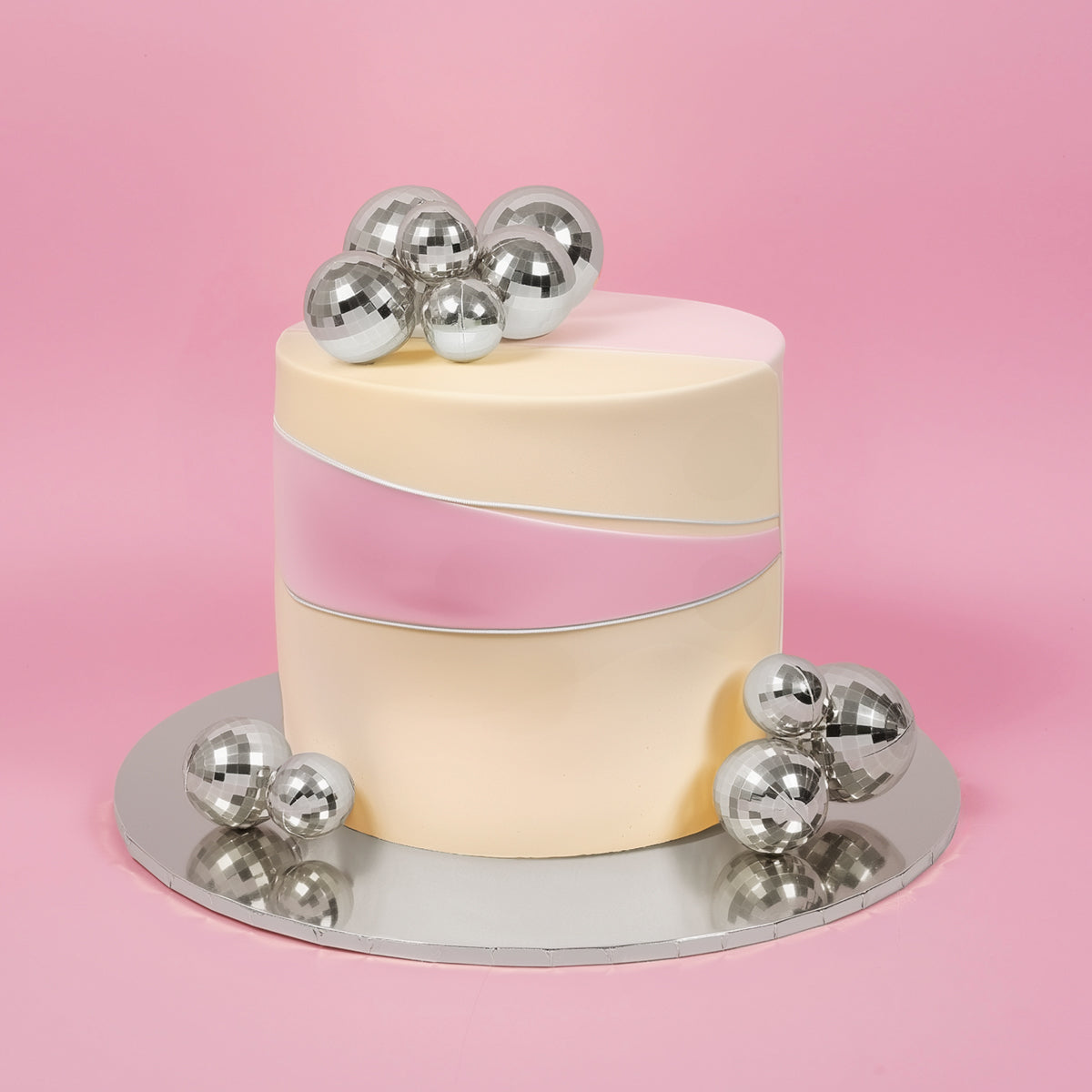 Sprinks Disco Ball Toppers Silver 12 Piece
