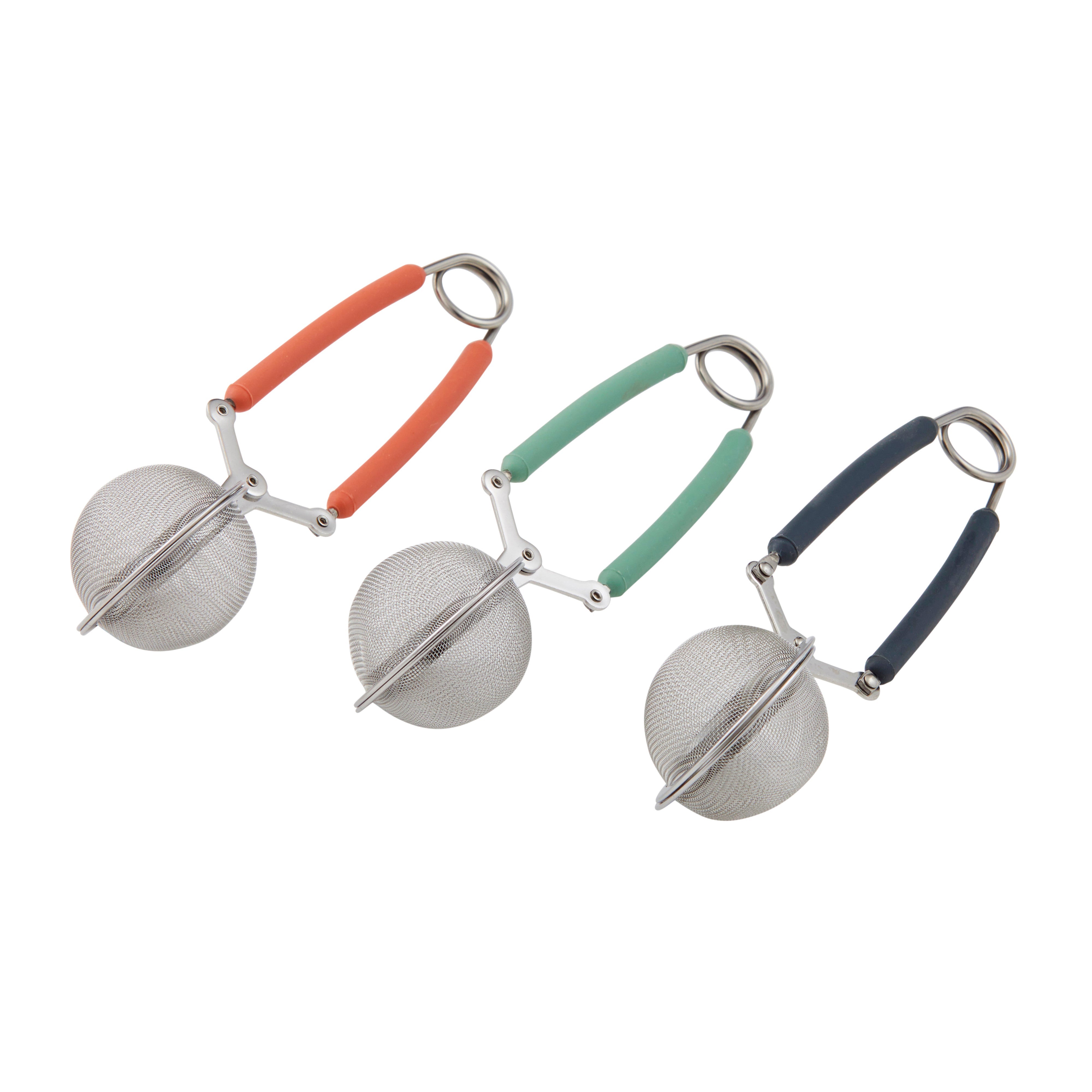 Leaf & Bean Mesh Spring Tea Infuser Silicone Grip CDU 24pc Assorted