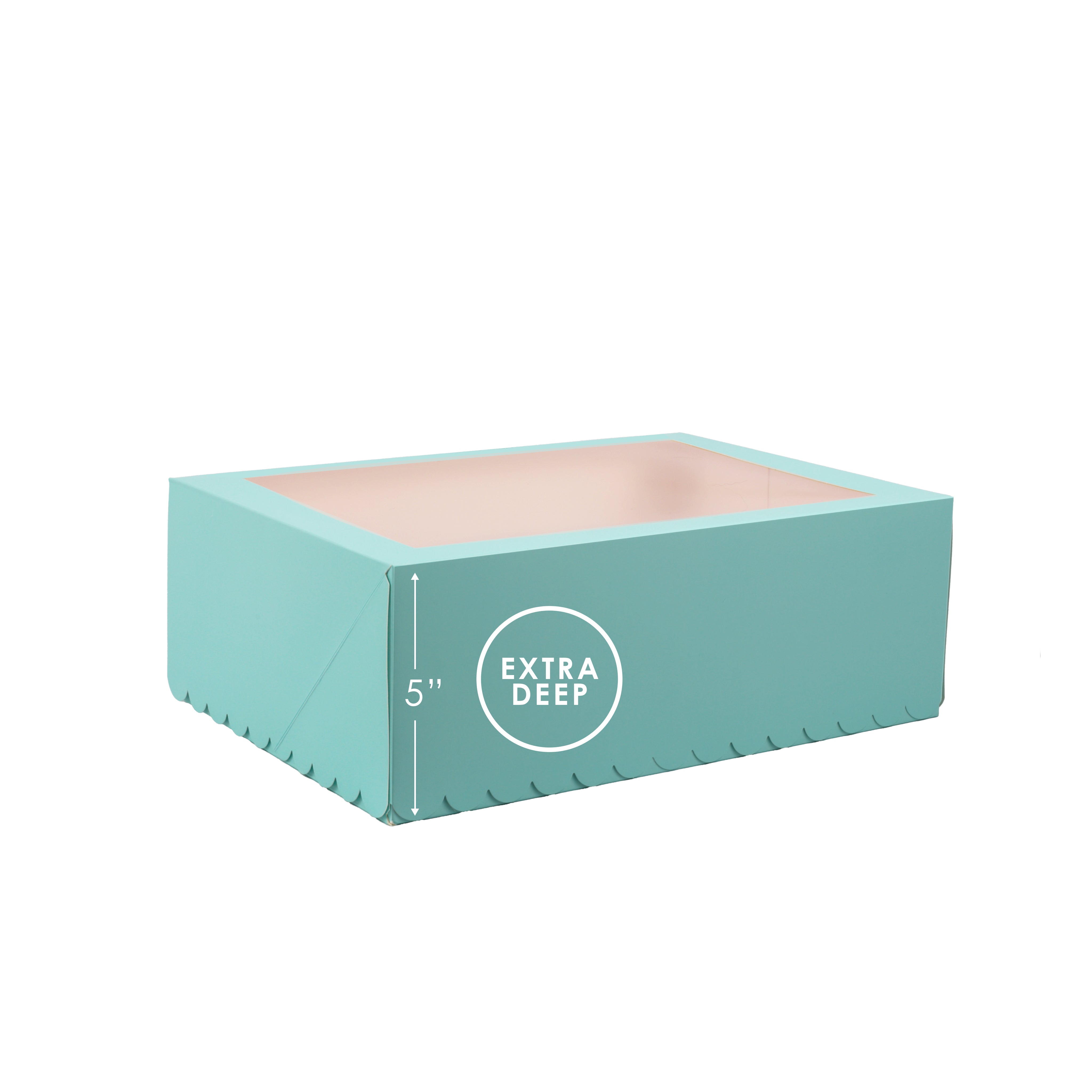 Papyrus Scalloped Tall Cupcake Box 12 Hole Pastel Blue