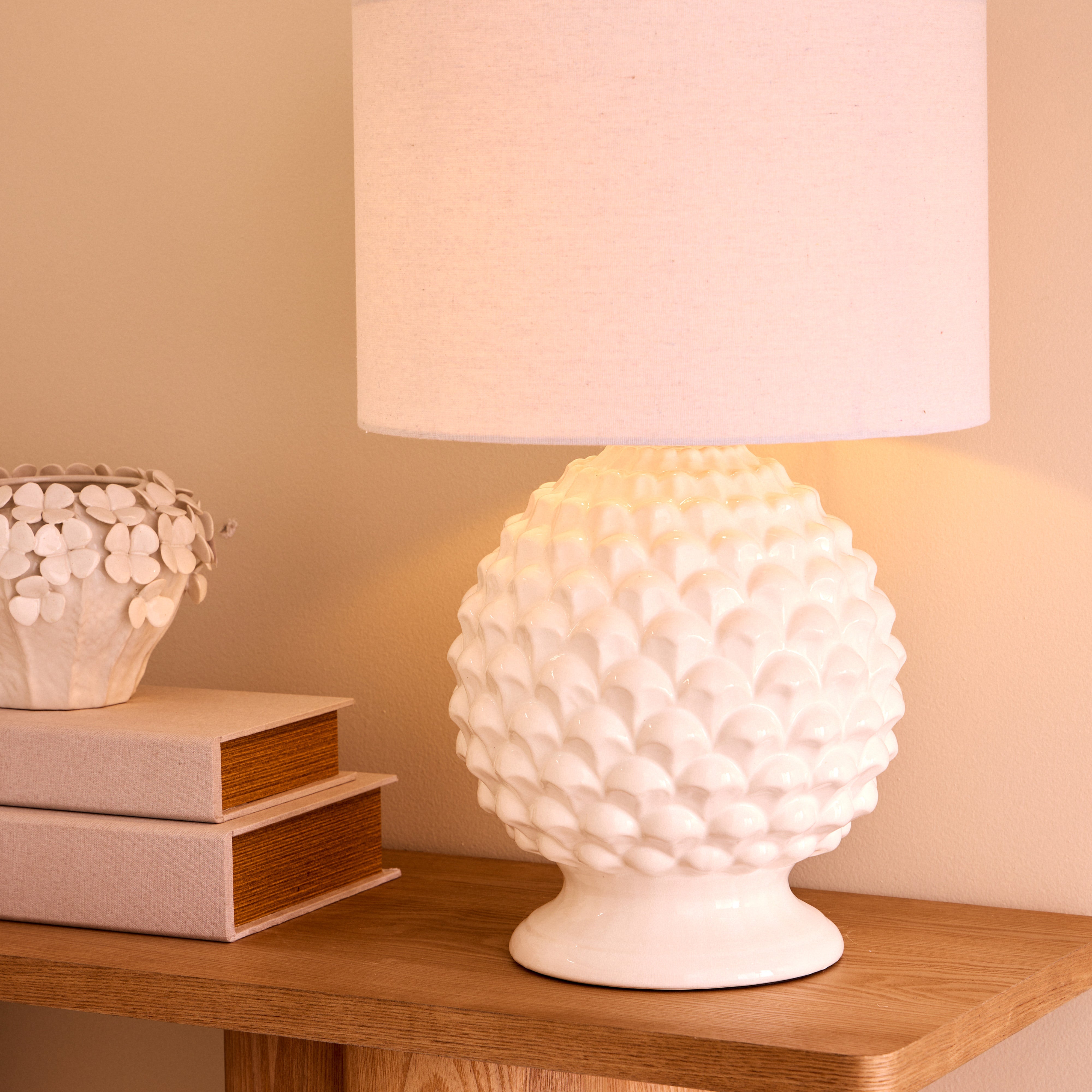 Society Home Macy Table Lamp White & Natural 58.5cm